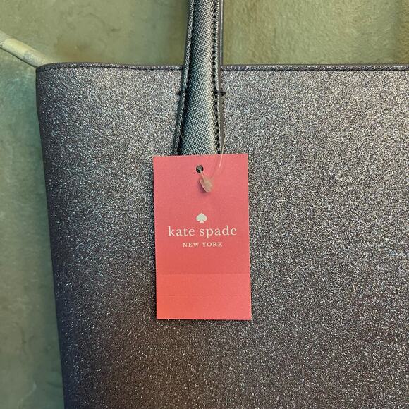 NWT Kate Spade Tinsel Lilac Frost Glitter Tote Bag - Picture 7 of 16